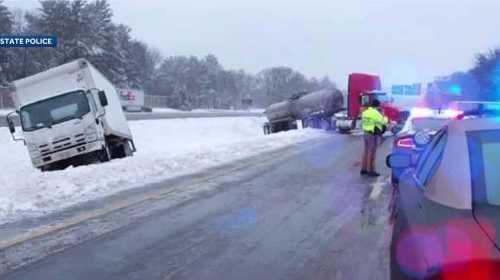 Dozens of crashes reported on NH roads after morning snow