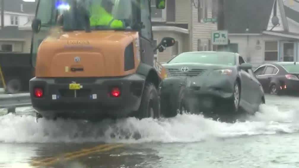 Flooding in Hampton, New Hampshire Storm causes surge