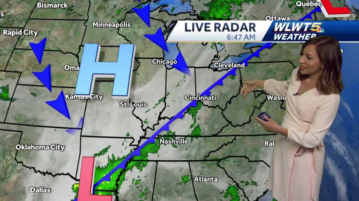 Rain moves out, cooler air moves in