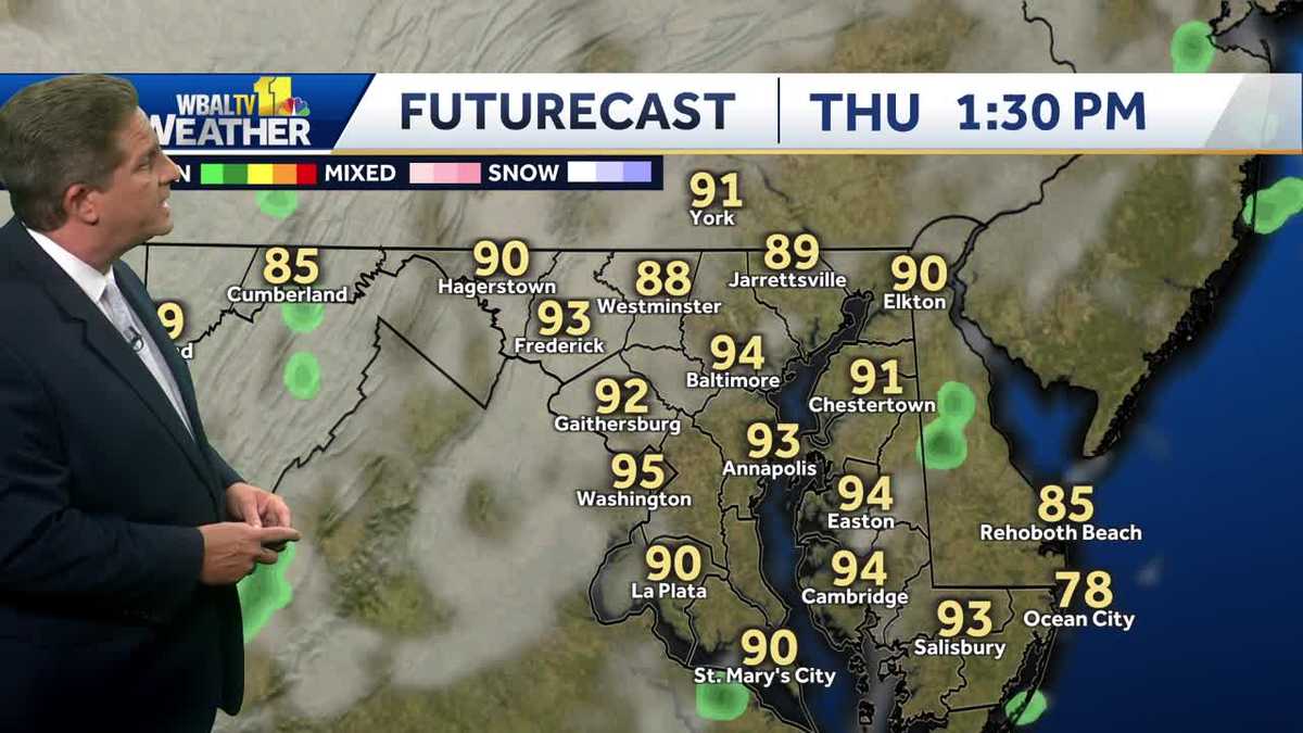 Hot but not as humid with mostly sunny skies