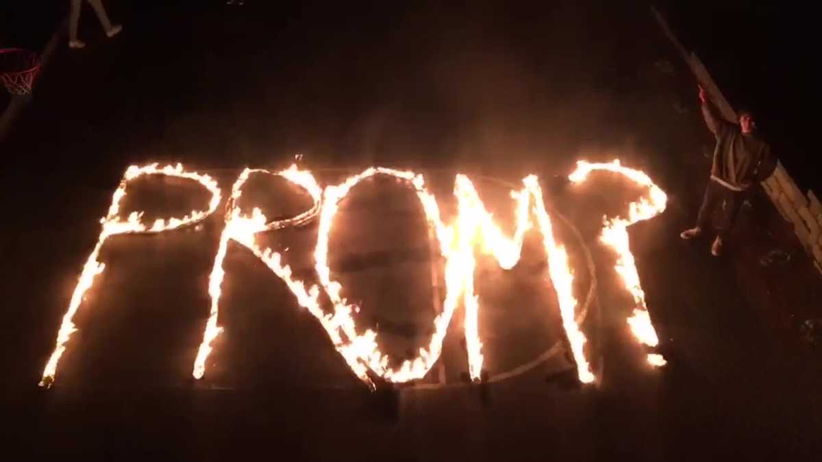 Acton teen lights promposal on fire in driveway