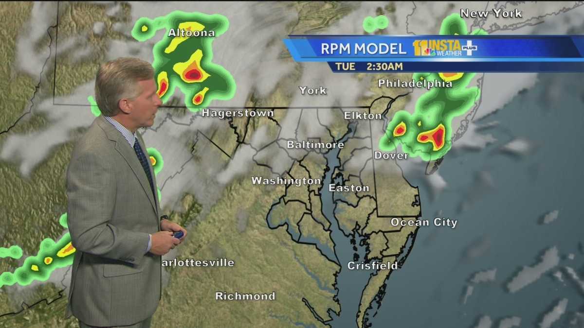 Isolated storms possible overnight