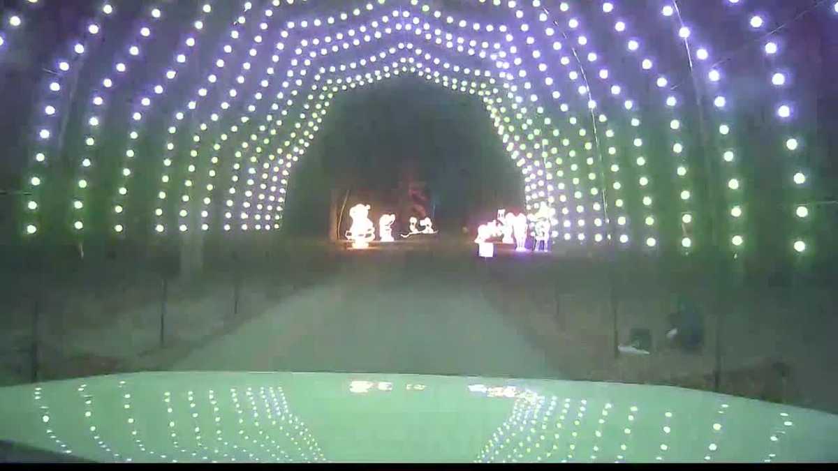 Drive-Thru Christmas Lights With Long Light Tunnel In Kansas City