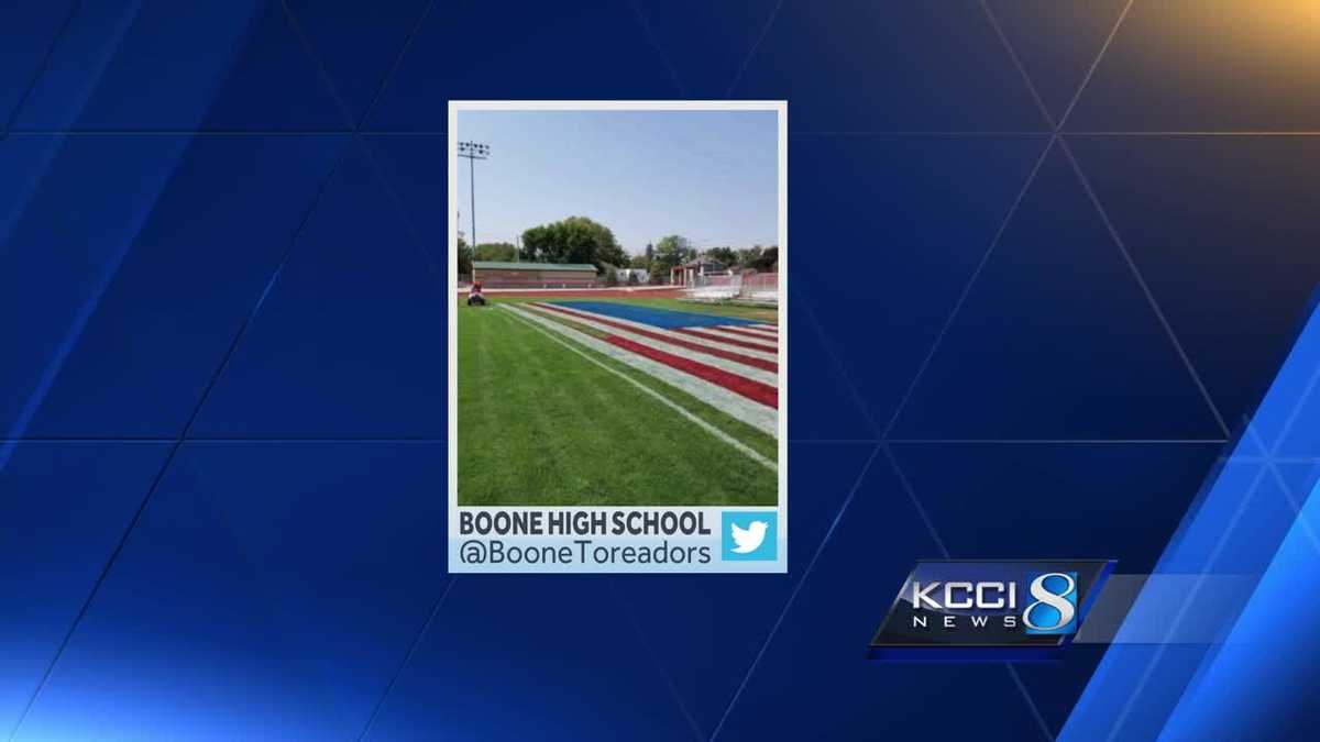 Boone goes patriotic with end zone paint