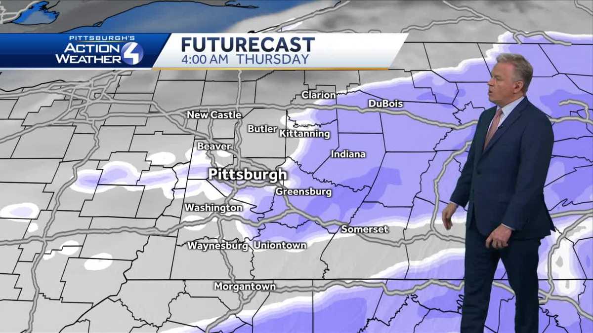 Pittsburgh snow forecast Timeline for snowfall Wednesday night and