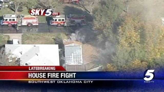 Firefighters at scene of SW OKC fire
