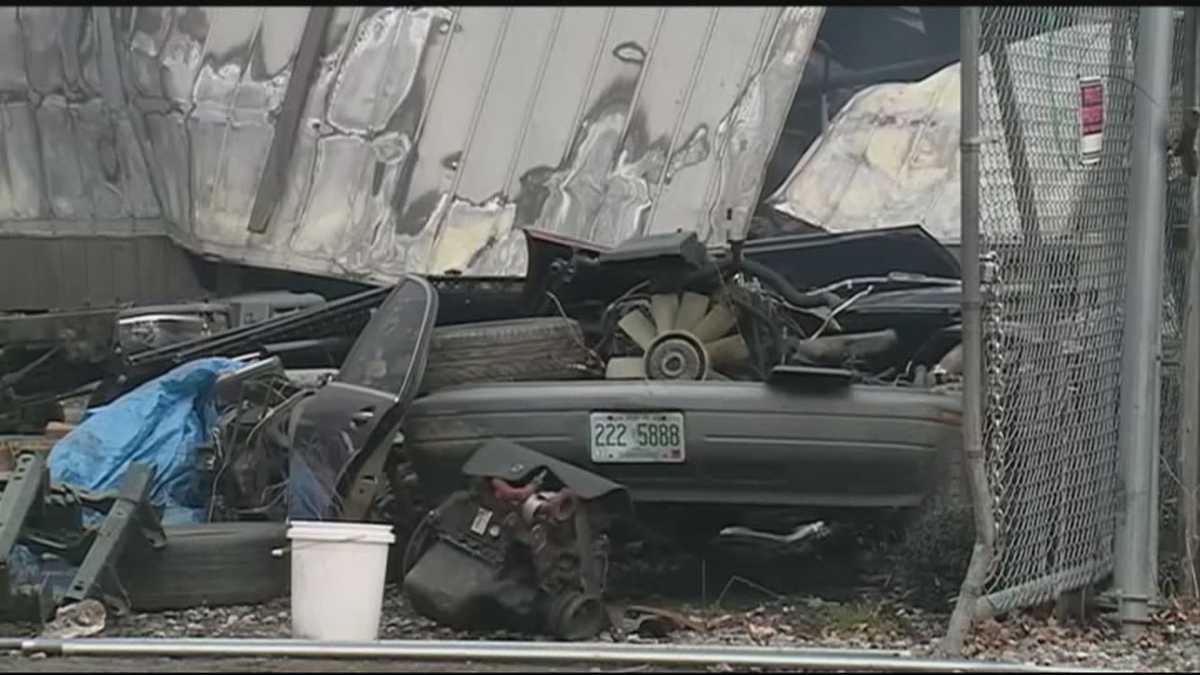 Crews fight fire at Salem salvage yard