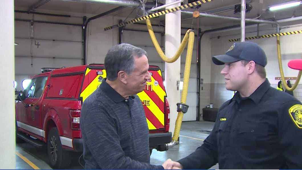 Man reunites with firefighter who helped save him in ambulance during cardiac arrest