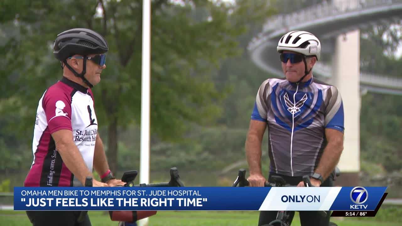'Just feels like the right time': Omaha men bike to Memphis to fight childhood cancer