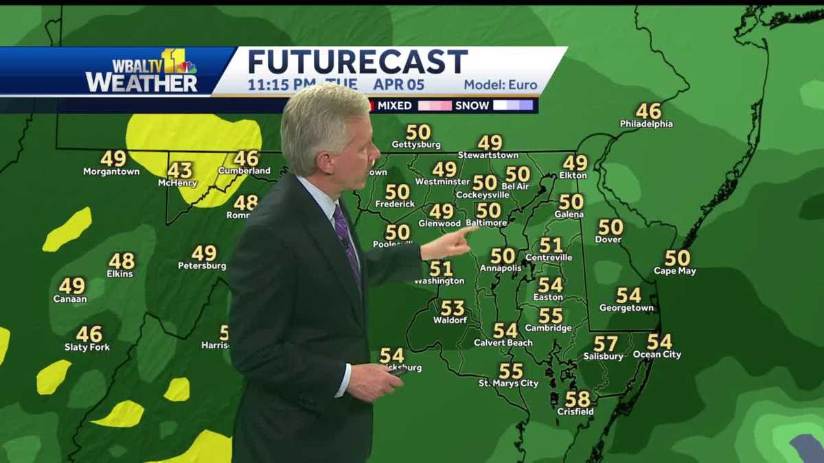 Rain could get heavier overnight into Wednesday