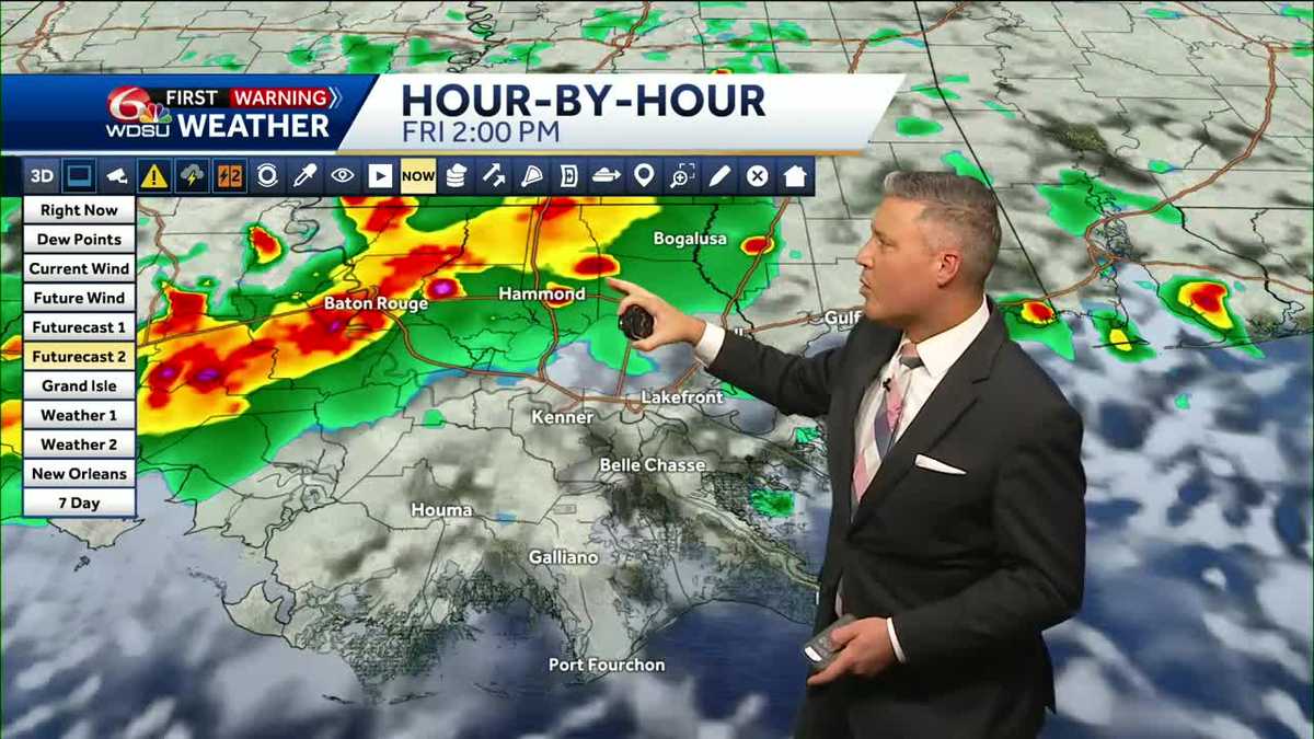 New Orleans weather Labor Day Weekend forecast rain chances temps