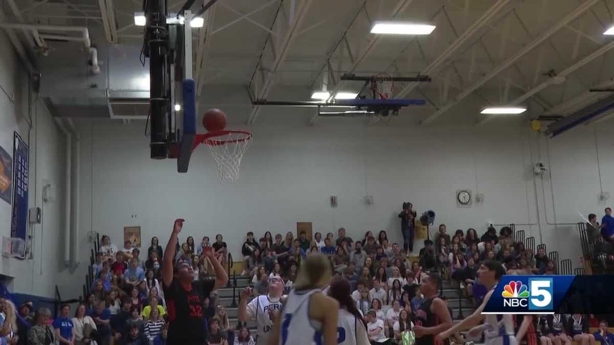 Peru NY high school students cheer on unified basketball players