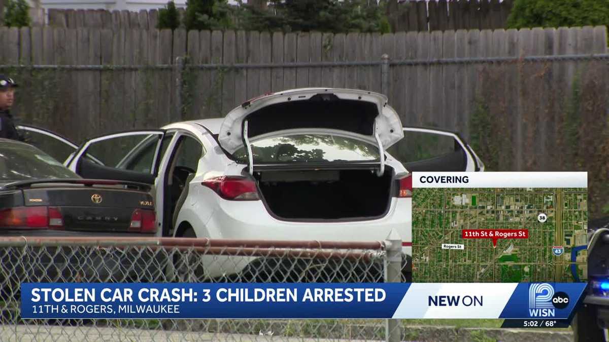 Deputies arrest 3 children after stolen car chase ends in crash in Milwaukee