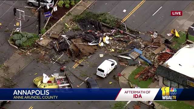 SkyTeam 11 video of damage in Annapolis