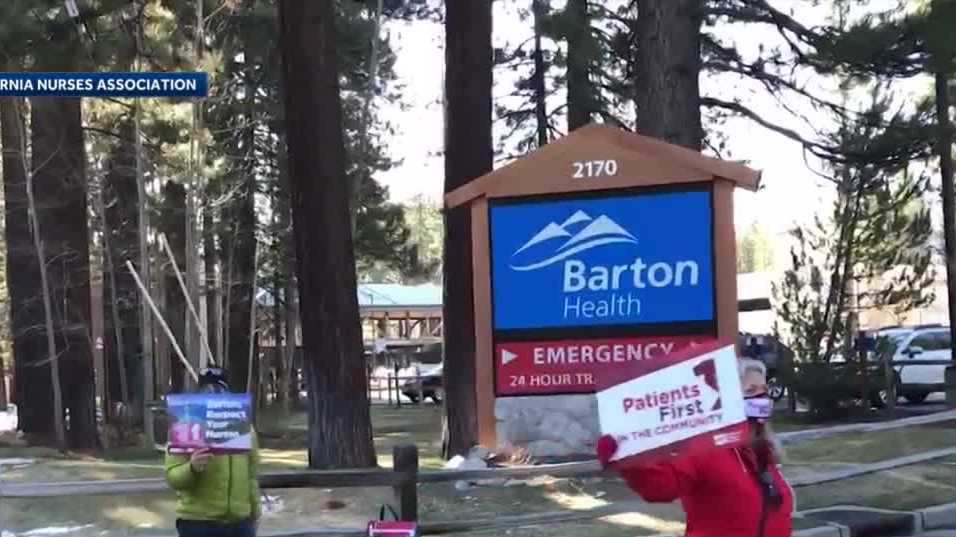 Tahoe nurses strike outside Barton Memorial Hospital