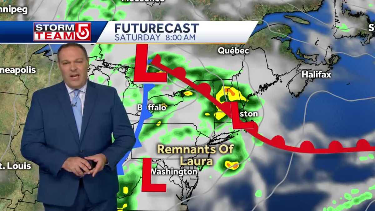 Video: Downpours Saturday as remnants of Laura pass through New England