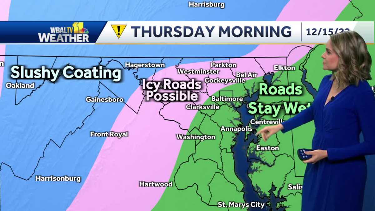 Partly cloudy and dry today with rain, ice on Thursday