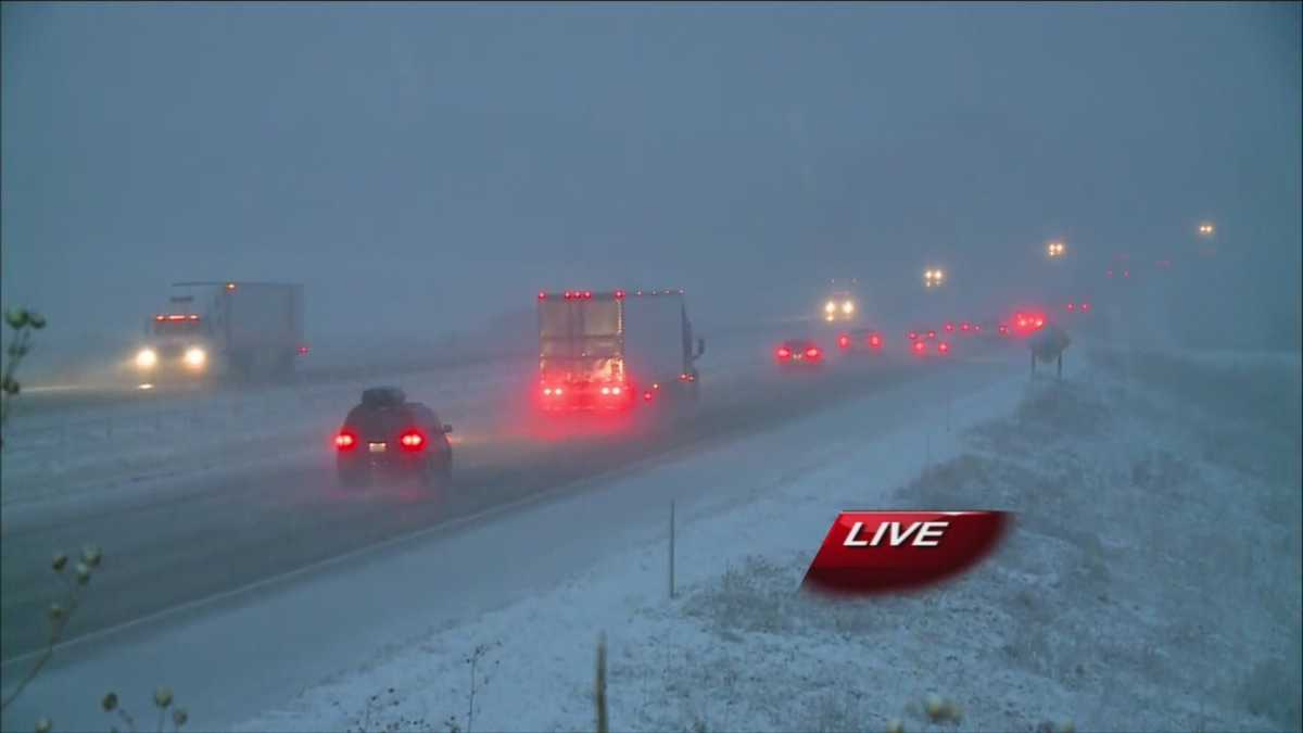 Conditions on Interstate 80 during the snowstorm