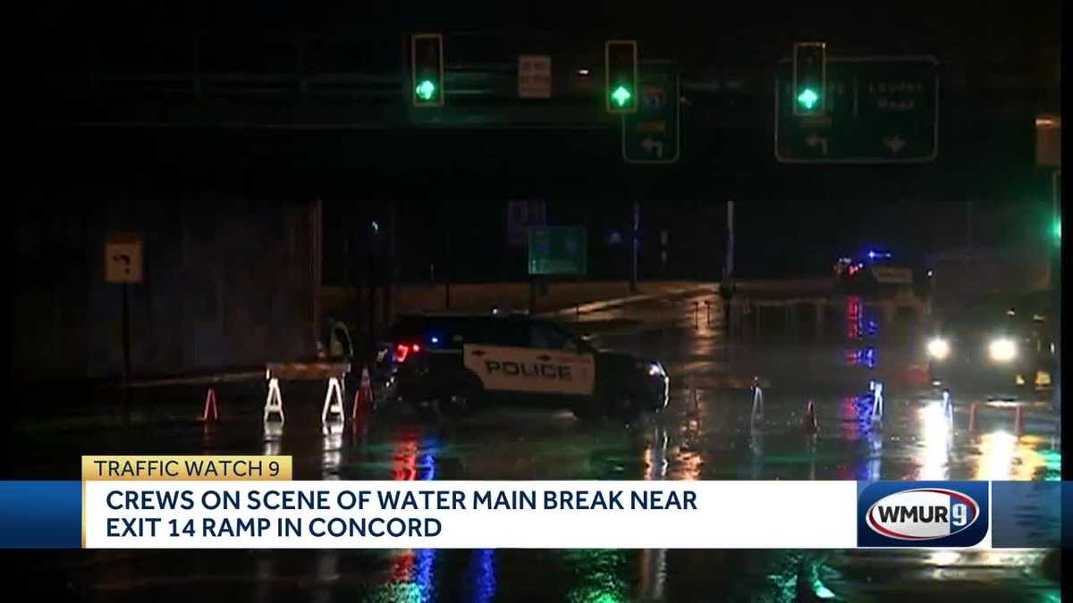 Concord water main break shuts down road
