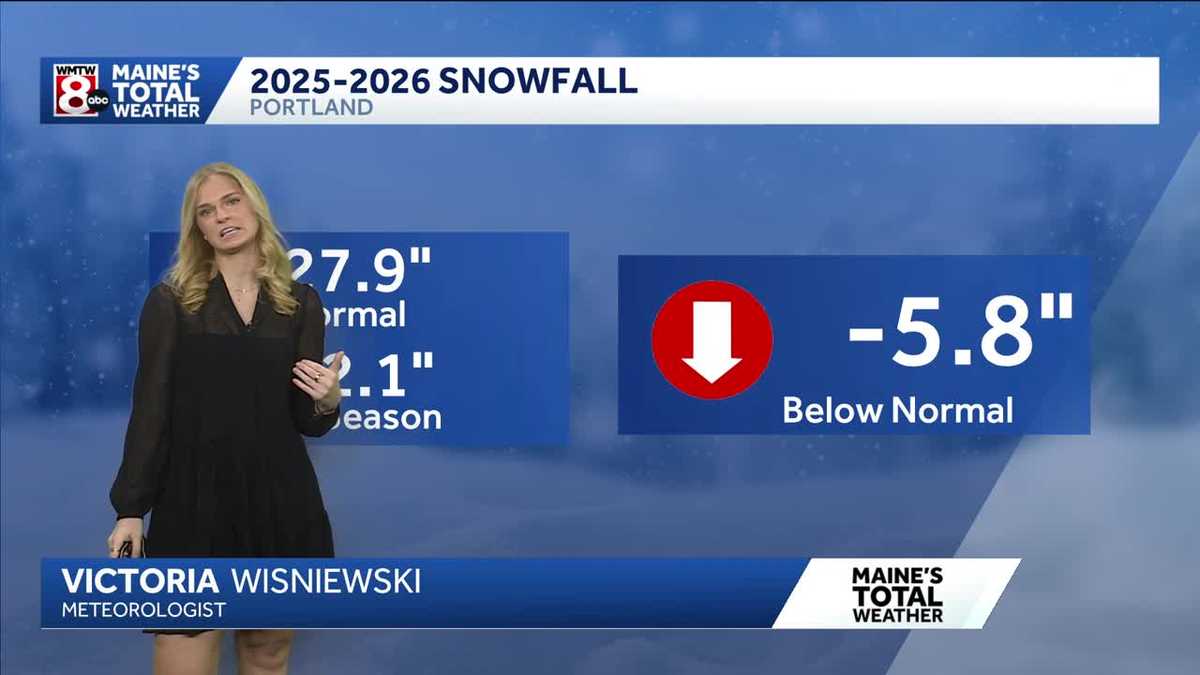 How much snow fell in Maine Sunday into Monday