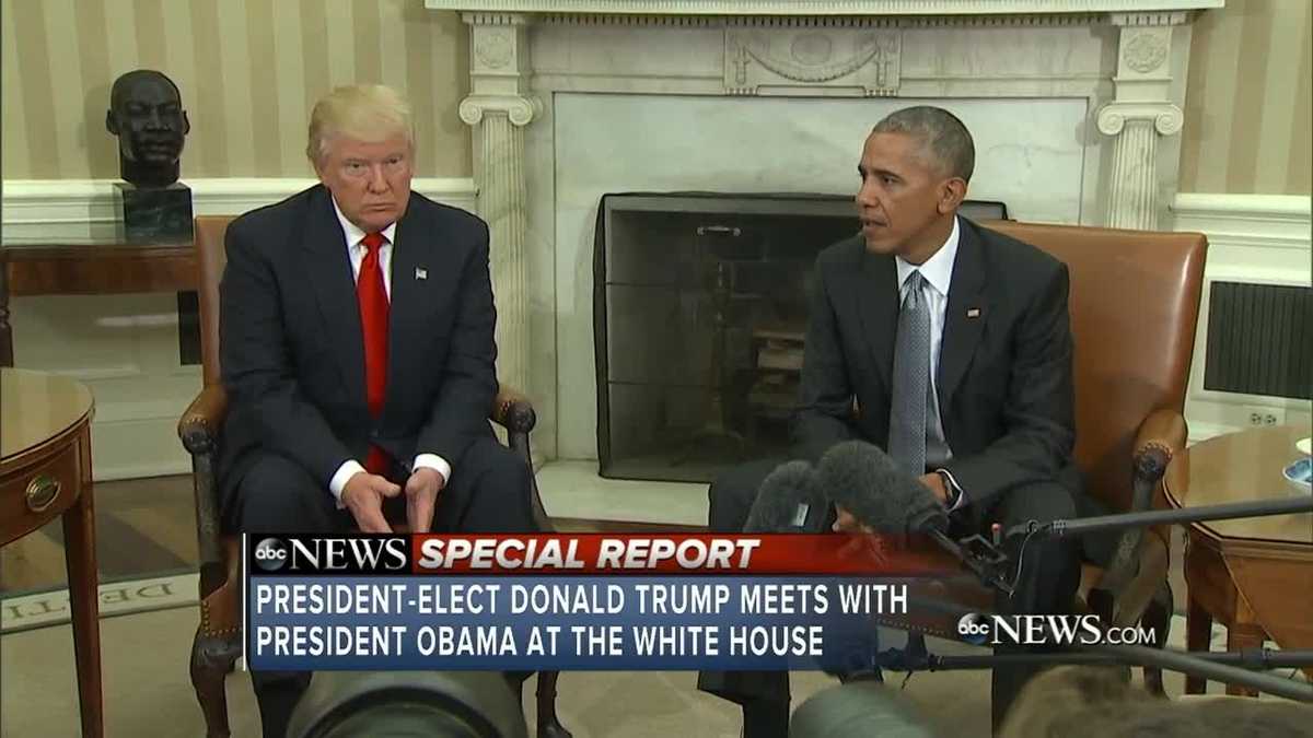RAW: President Obama's first White House meeting with Donald Trump