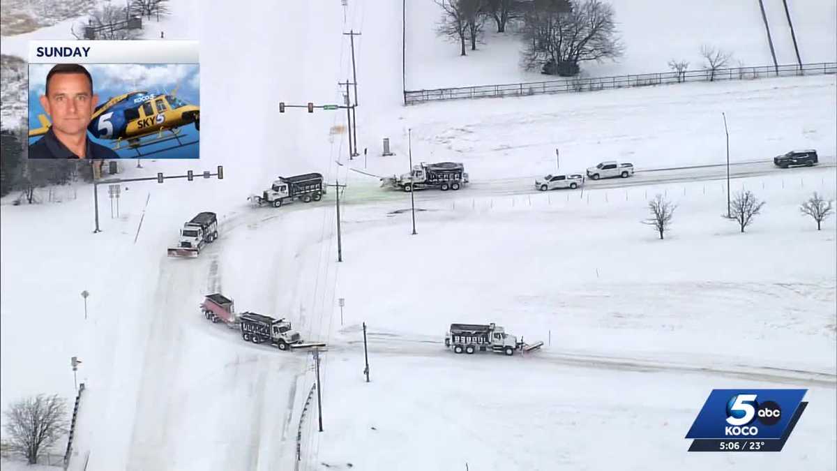 The best images from Sky 5 during Oklahoma's winter storm