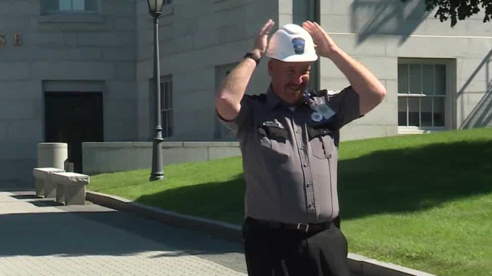 Falling from the sky: Maine State Capitol security worker narrowly misses falling scrap metal