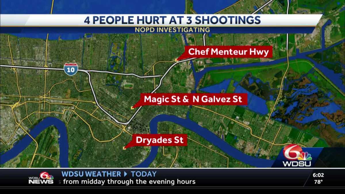 New Orleans 3 shootings over 3 hours