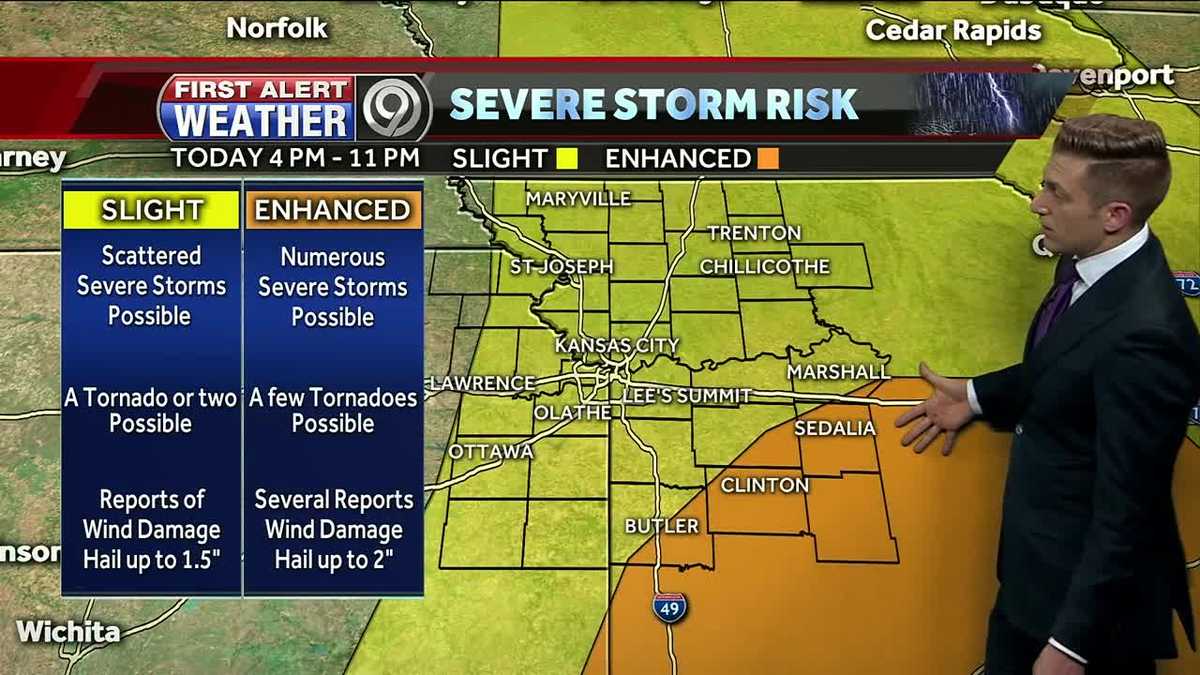 Strong to severe storms possible Monday