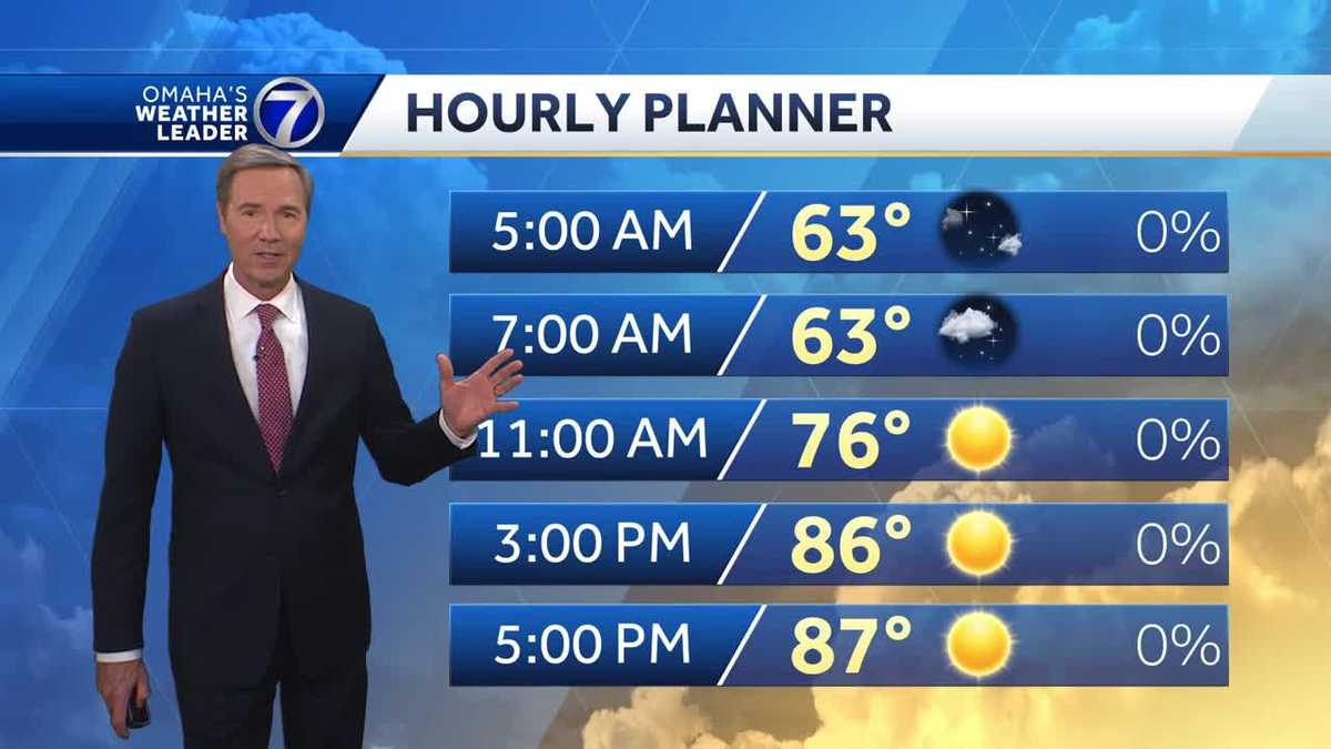 Warming up again Thursday in Omaha with highs in the upper 80s