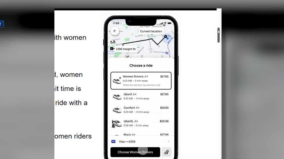 Uber tests feature to match women drivers and passengers