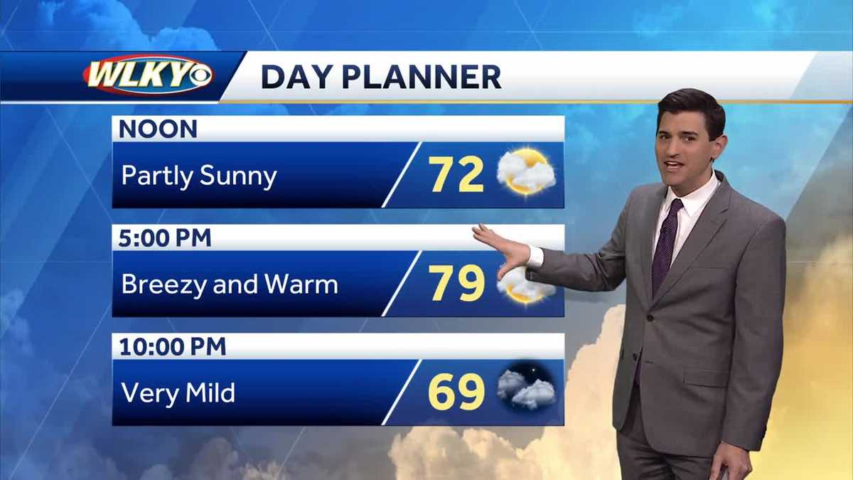Breezy and warm Friday