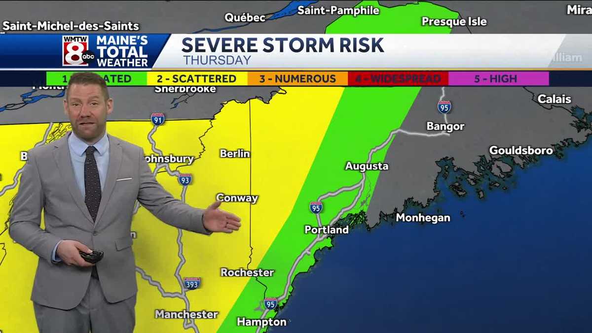 Severe thunderstorms possible later today