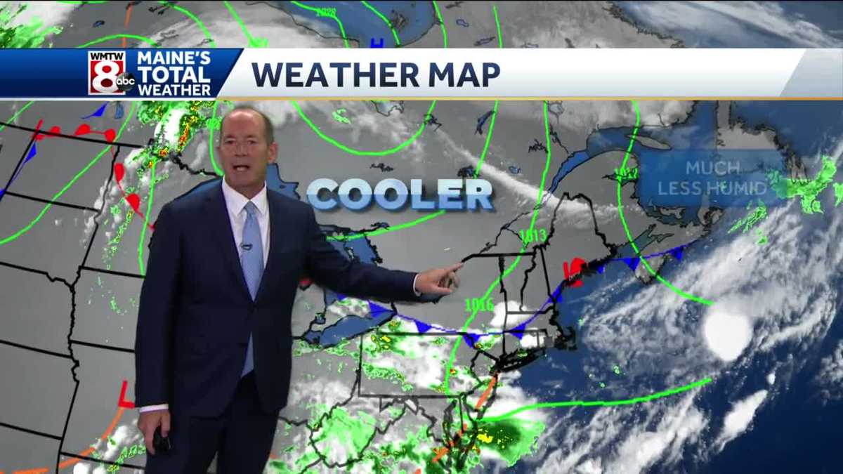 Cooler and drier air arrives for Thursday.