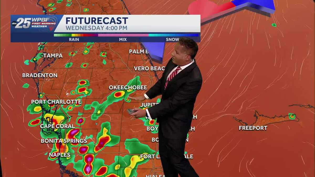 Hot and humid with inland storms