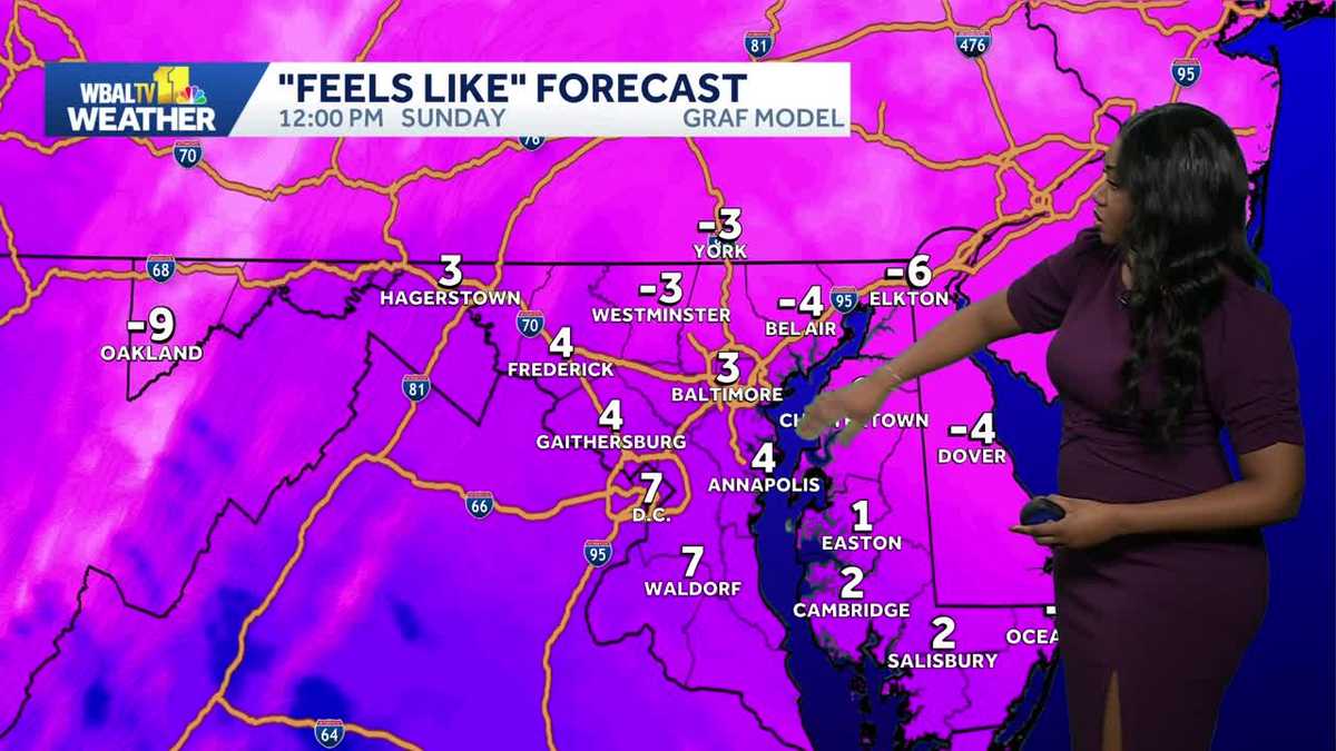 A frigid Super Bowl Sunday for parts of Maryland