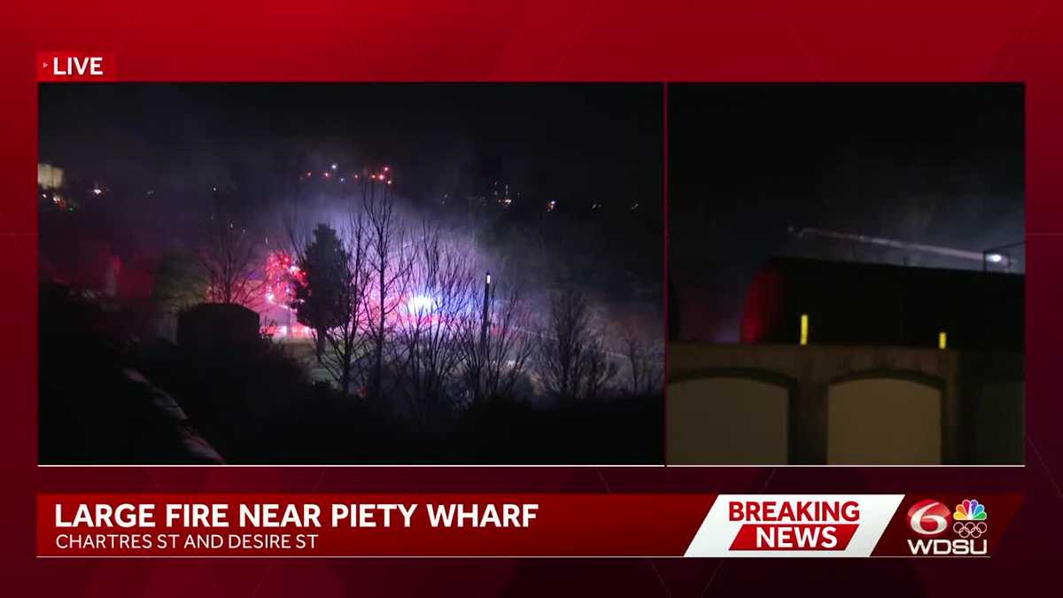 NOFD on scene at massive fire near Crescent Park