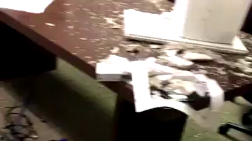 WESH news station in Orlando sees effects of Hurricane Irma with leak