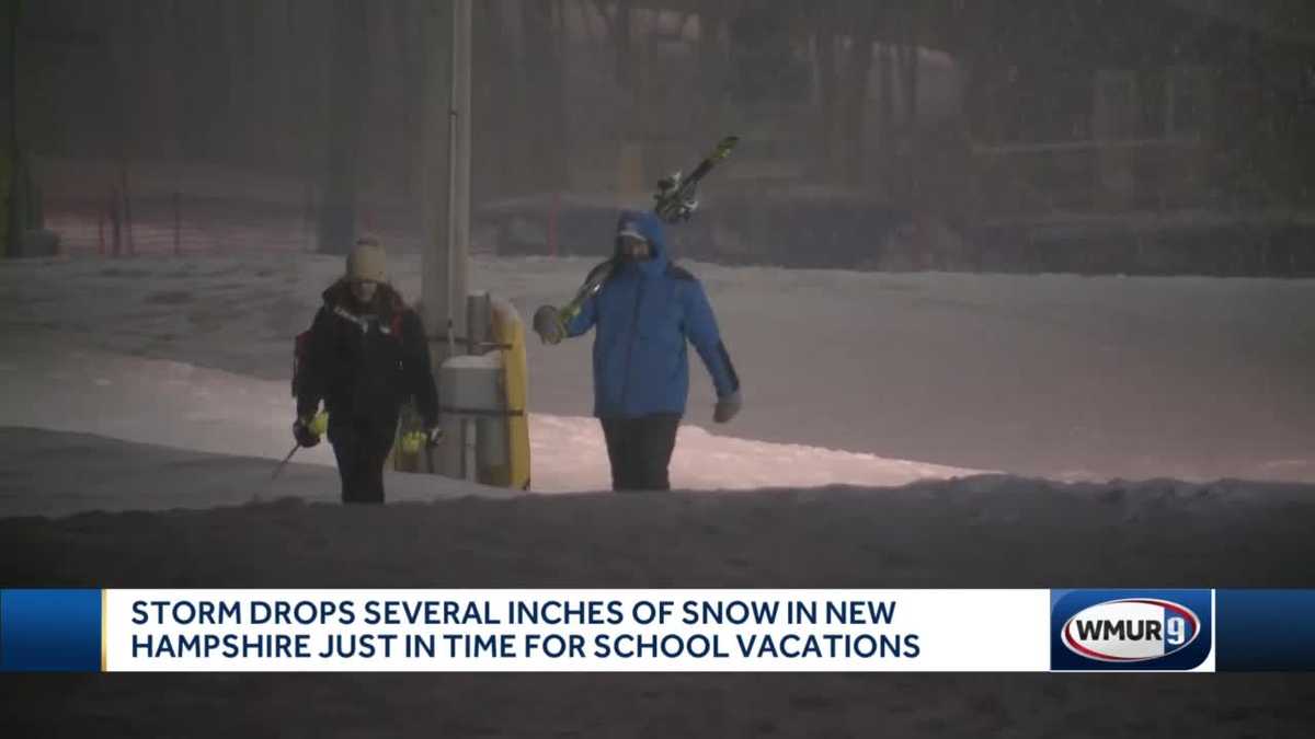 Storm drops several inches ahead of school vacations, ski areas ...