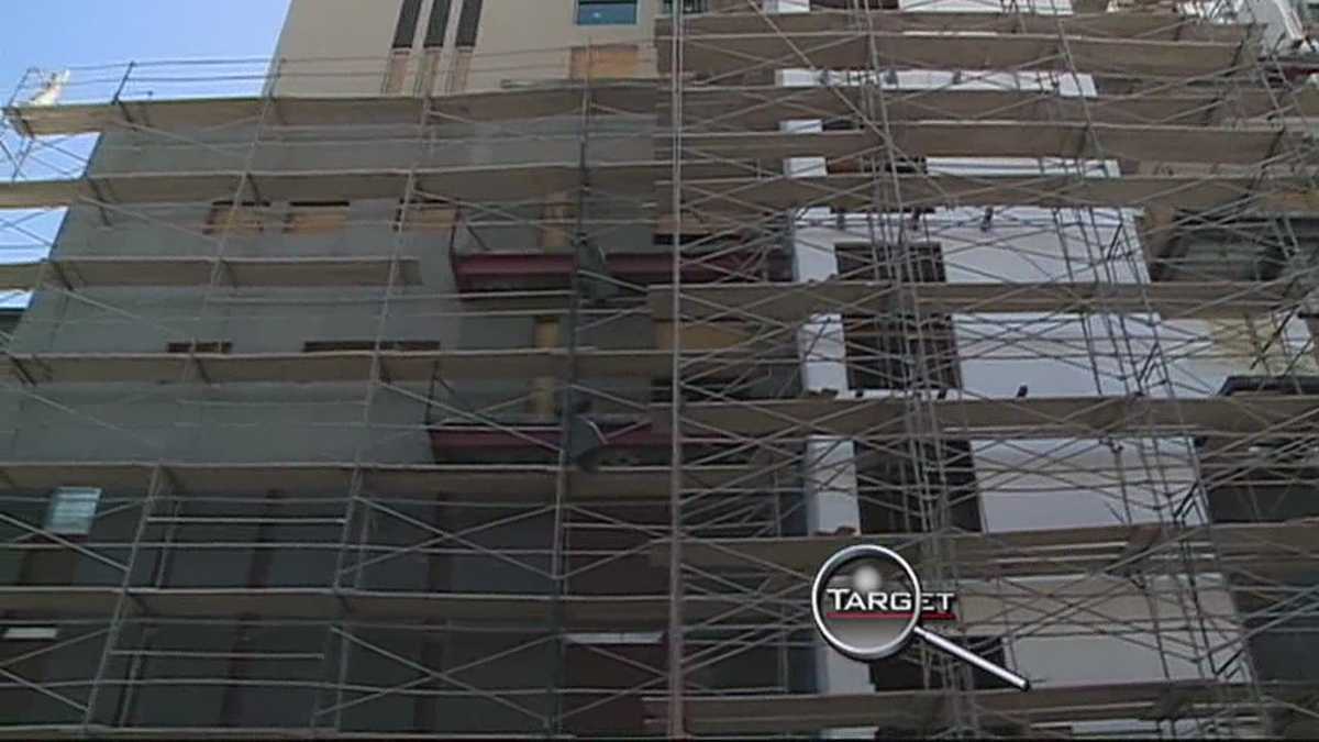 Falling objects from Anaszai Building