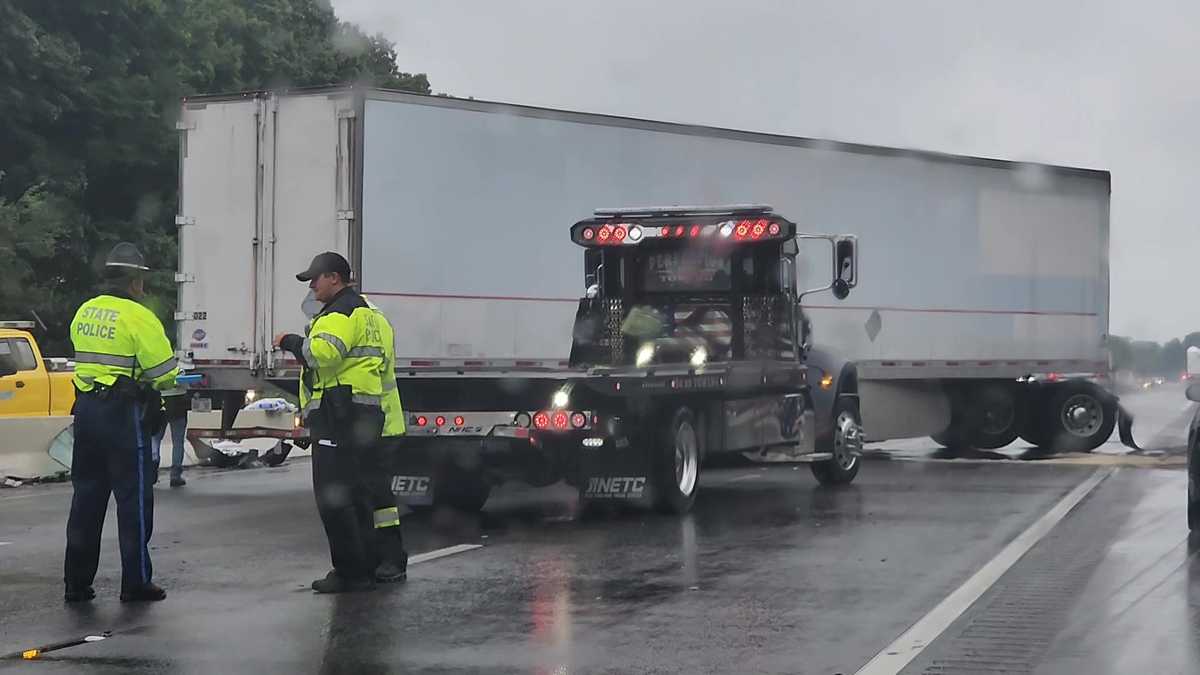 Tractor-trailer, other vehicles involved in crash on Mass Pike