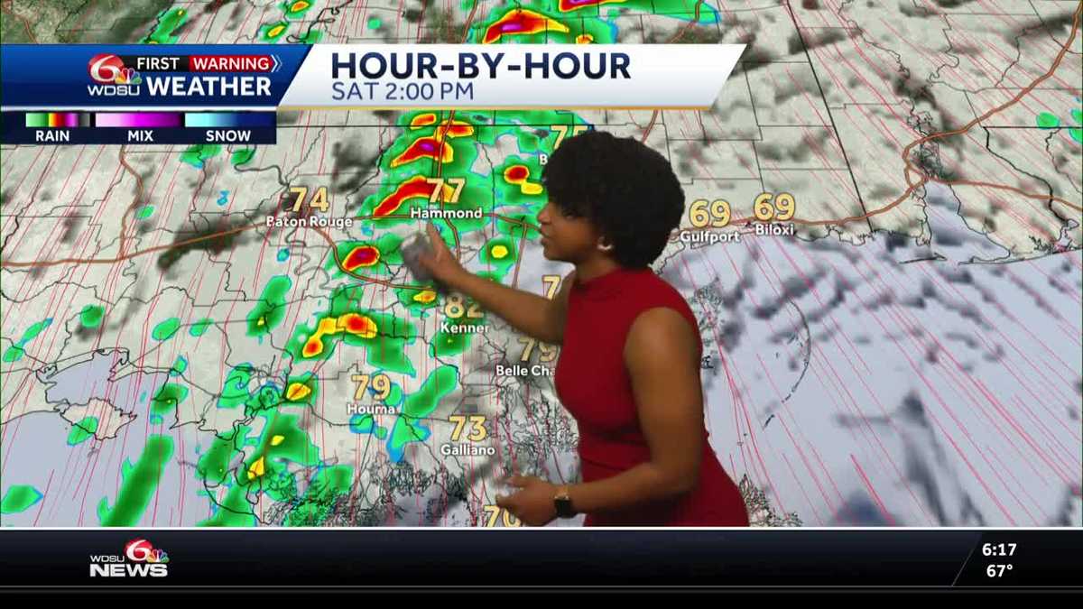 Today's rain timing; latest timing on potentially dangerous storms Saturday