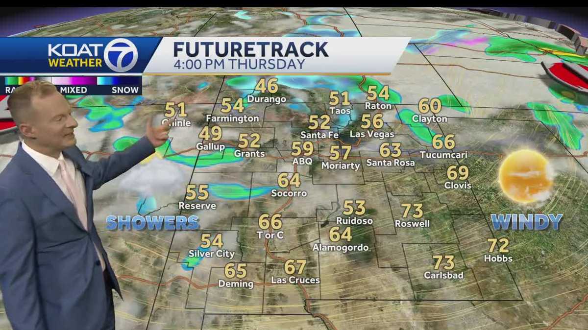 Mild and dry until rain and snow showers hit New Mexico
