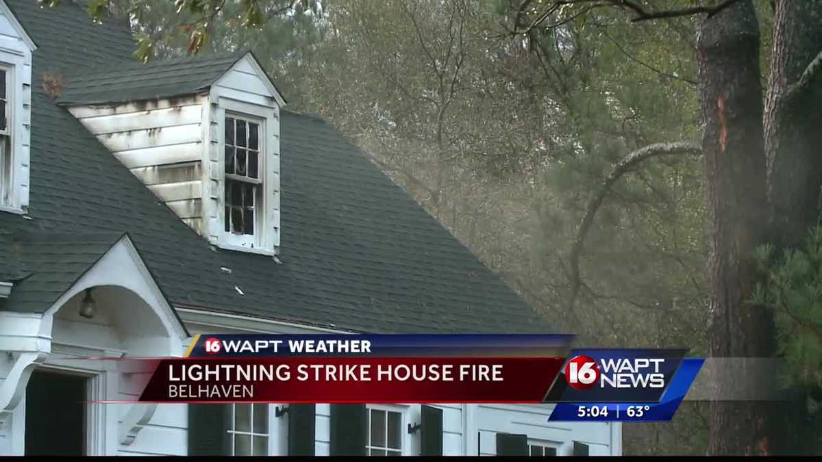 Lightning strikes house sparking fire