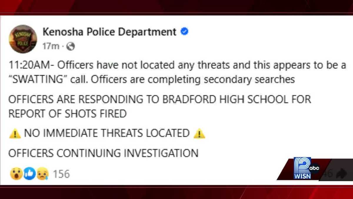 Kenosha police respond to Bradford High School for 'swatting' call - WISN
