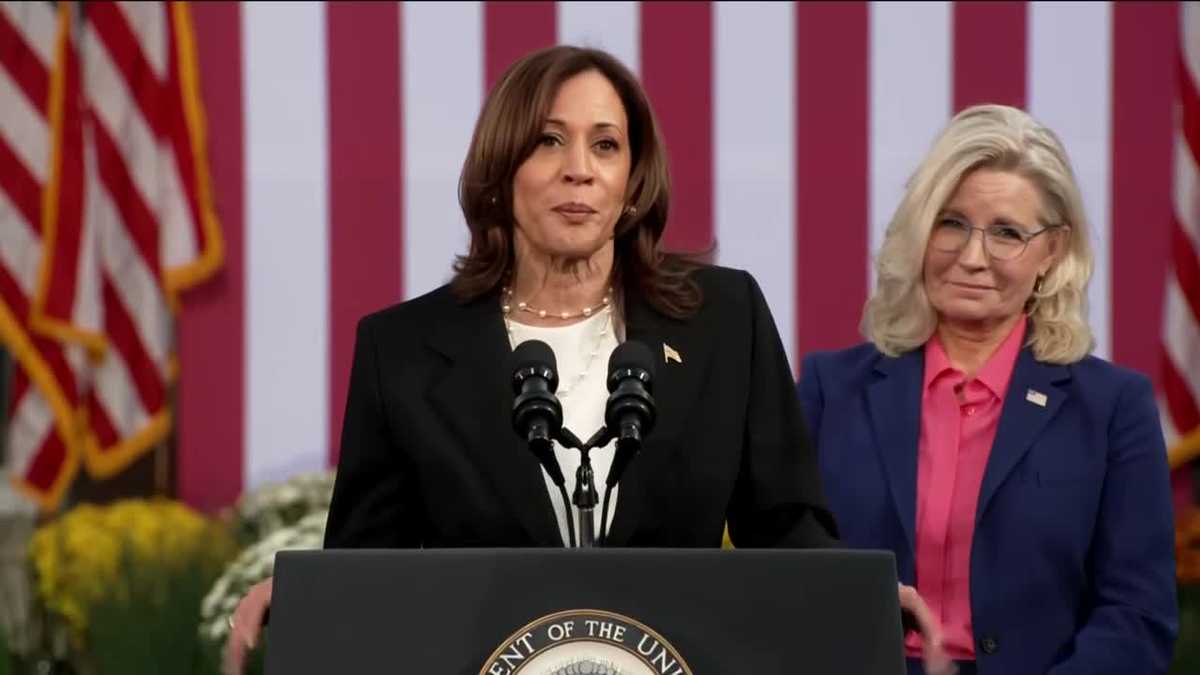 VP Kamala Harris, Liz Cheney rally side-by-side at Ripon event