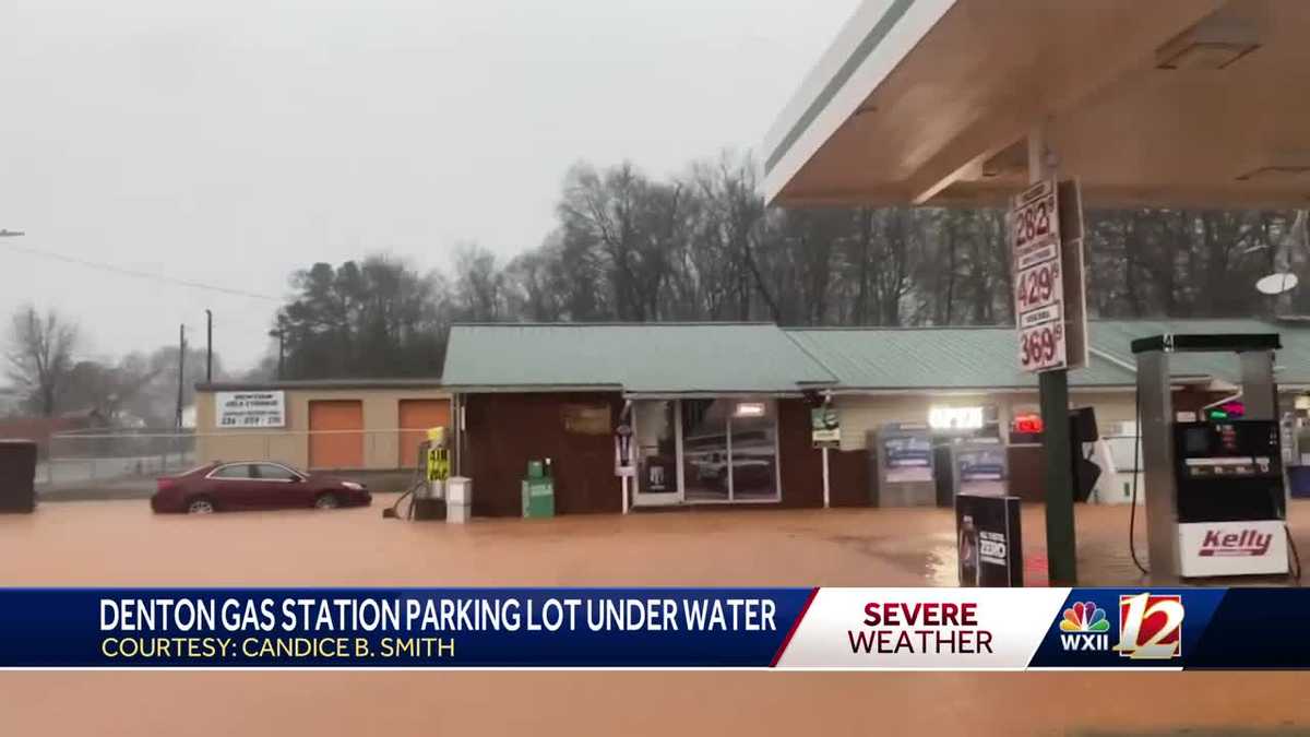 North Carolina gas station completely flooded following heavy storm in