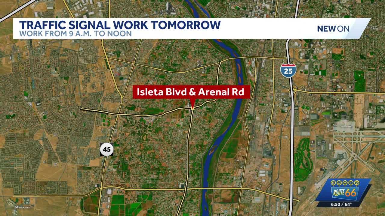 Traffic signal work at Isleta Boulevard and Arenal Road intersection