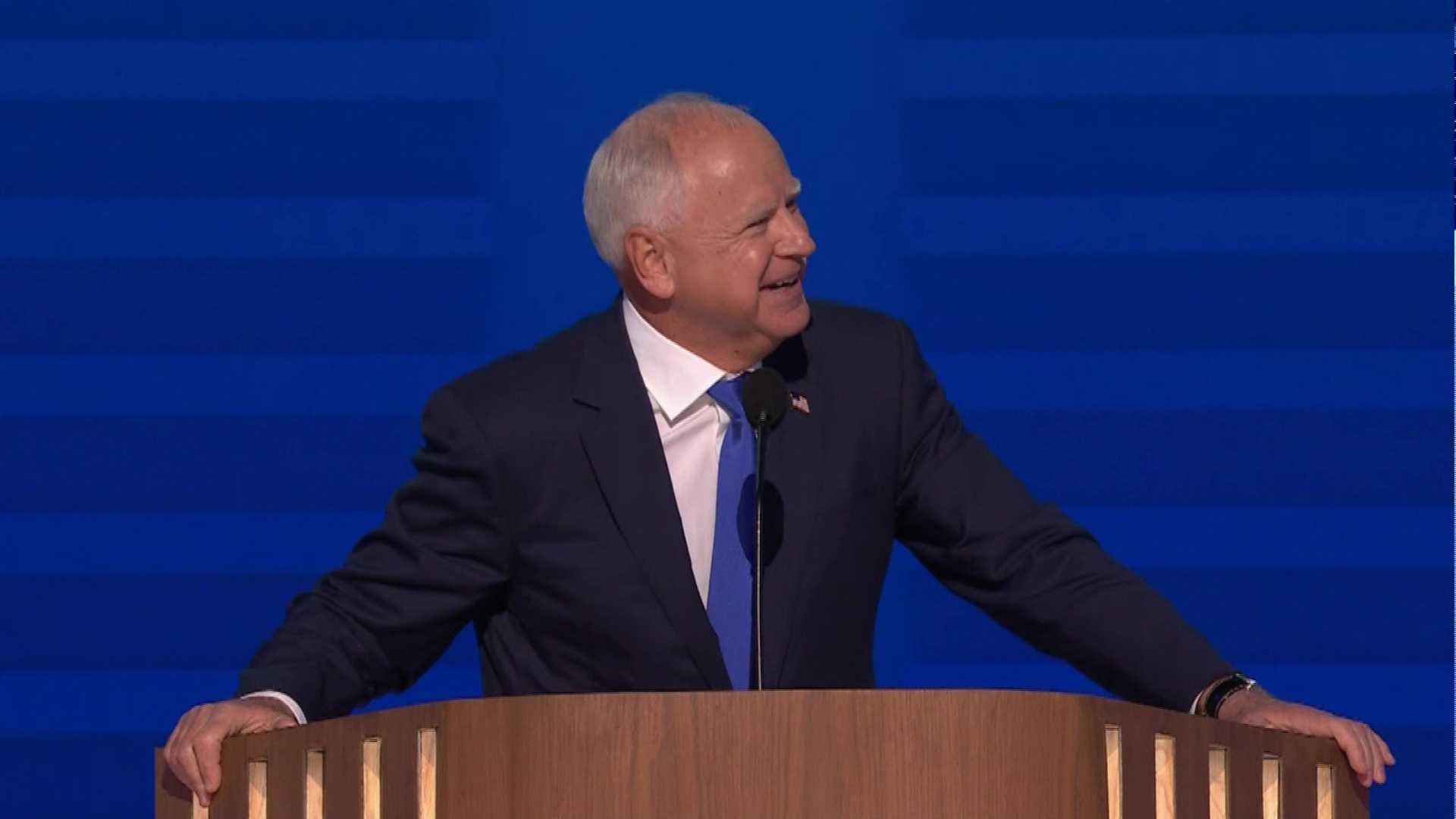 Tim Walz accepts Democratic nomination for vice president