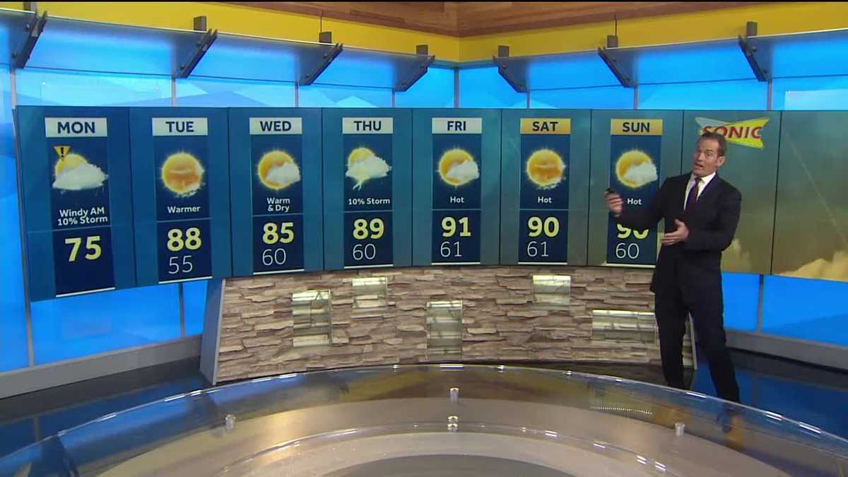 Cool start to the work week with a storm chance in play